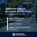 Câmara Municipal de Armação dos Búzios recebe Audiência Pública para Apresentação do Relatório de Gestão Fiscal referente ao 3º Quadrimestre de 2024